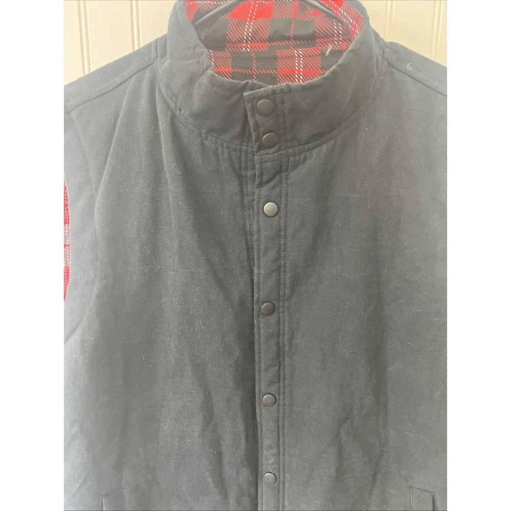 Simply‎ Southern Vest Mens XL Black Red Plaid Sleeveless Preppy Outdoors Casual